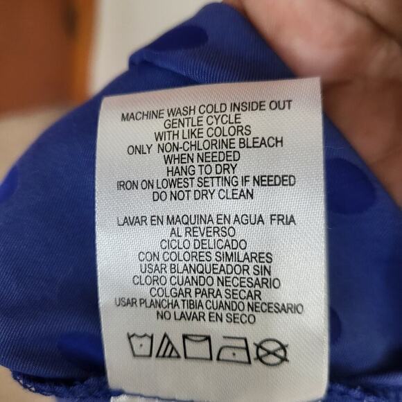 GIANNI BINI Polka Dot Short Sleeve Ruched Satin Midi Dress XL - Picture 10 of 12